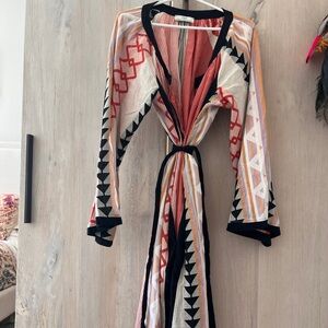 Devotion Twins cotton dress button down with tie waist